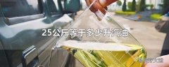 25公斤等于多少升汽油