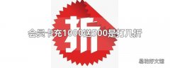 会员卡充1000送500是打几折