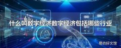 什么叫数字经济数字经济包括哪些行业