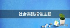 社会实践报告主题