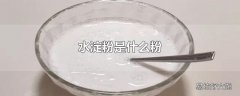 水淀粉是什么粉