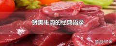 赞美牛肉的经典语录