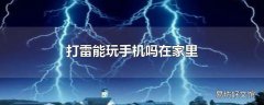 打雷能玩手机吗在家里