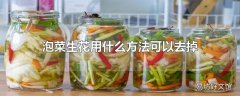 泡菜生花用什么方法可以去掉