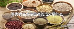 谷类食品含量最高的成分是什么