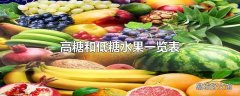 高糖和低糖水果一览表