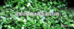 韭菜切碎用冰箱冷冻可以吗