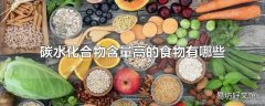 碳水化合物含量高的食物有哪些