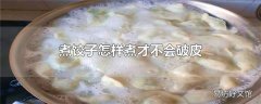 煮饺子怎样煮才不会破皮