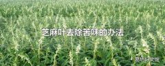 芝麻叶去除苦味的办法