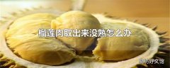 榴莲肉取出来没熟怎么办