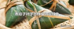 煮粽子叶子怎样保持翠绿色