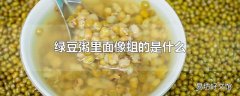 绿豆粥里面像蛆的是什么