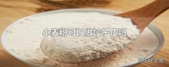 小麦粉可以做饺子皮吗