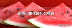 西瓜上供代表什么意思