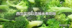 西兰花可以直接水煮吃吗