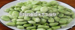 剥好的蚕豆米怎么保存