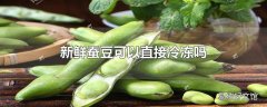 新鲜蚕豆可以直接冷冻吗