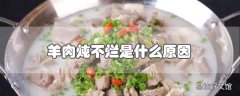 羊肉炖不烂是什么原因