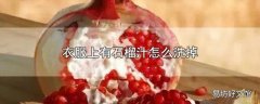 衣服上有石榴汁怎么洗掉