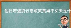 他日若遂凌云志敢笑黄巢不丈夫是什么意思