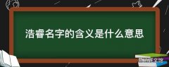 浩睿名字的含义是什么意思